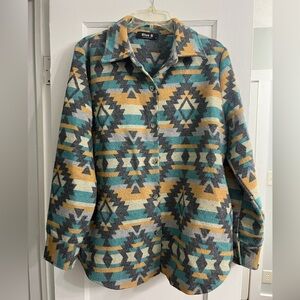 Blue B Women's Tribal Pattern Shacket